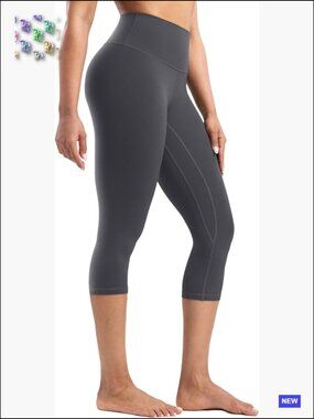 Silky High Waisted Yoga Leggings Workout Athletic Tights Compression 21"